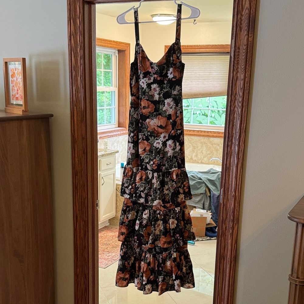 Abercrombie & Fitch Floral Maxi Dress - Black and Orange